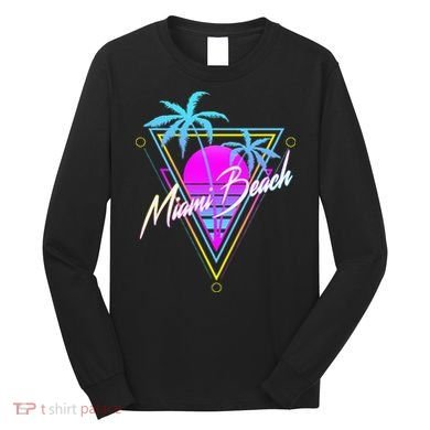 Miami Beach 80s Beach Souvenir Long Sleeve Shirt
