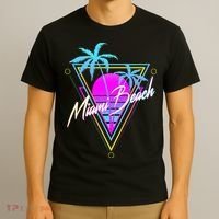 Miami Beach 80s Beach Souvenir T-Shirt thumb 3