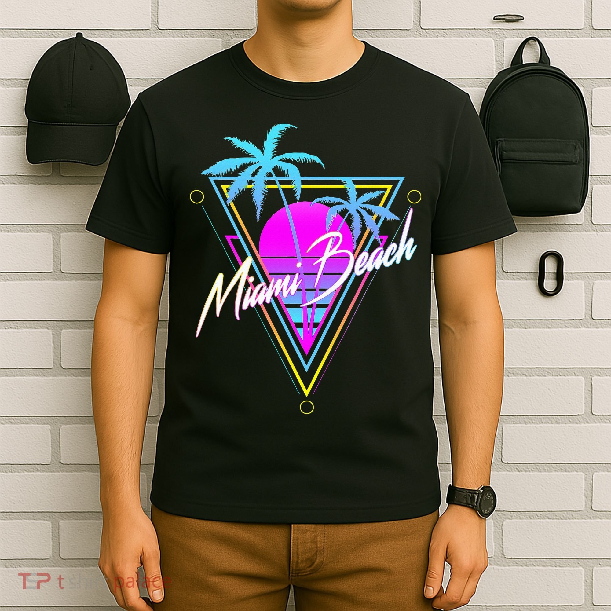Miami Beach 80s Beach Souvenir T-Shirt