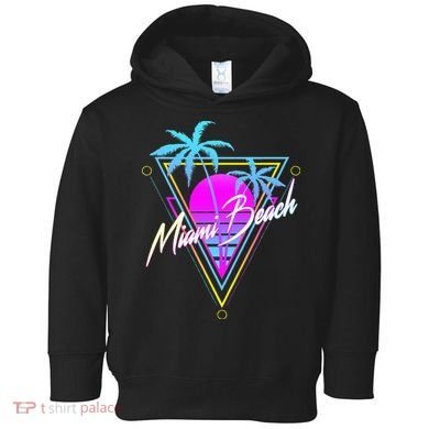 Miami Beach 80s Beach Souvenir Toddler Hoodie