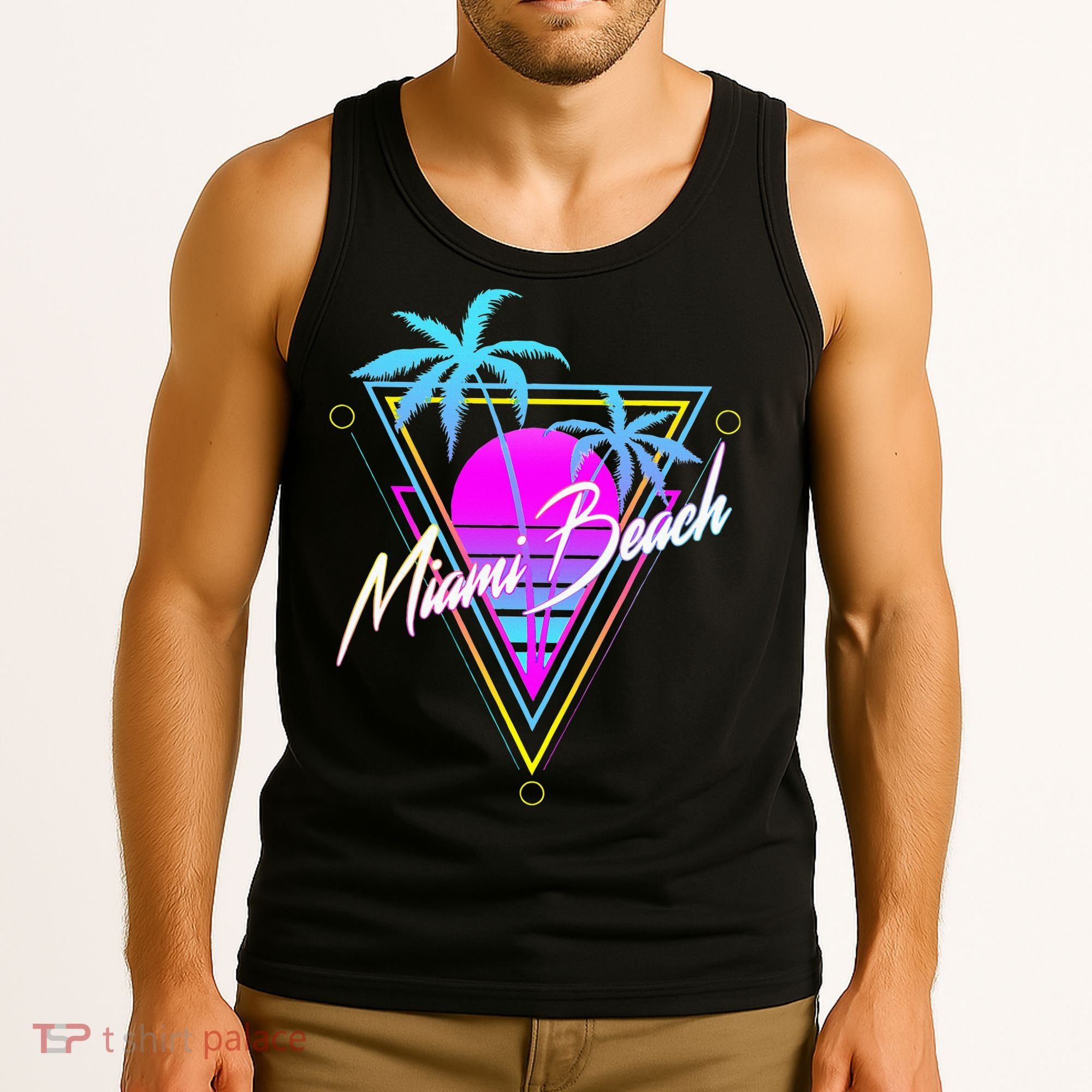 Miami Beach 80s Beach Souvenir Tank Top