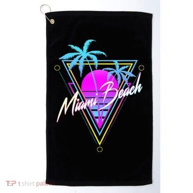 Miami Beach 80s Beach Souvenir Golf Towel