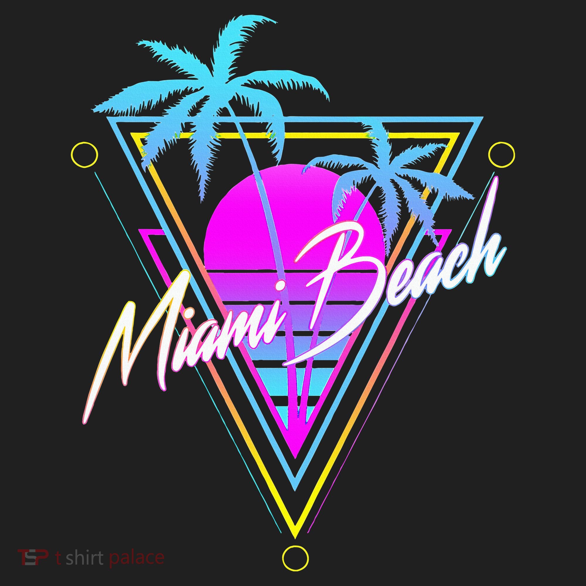 Miami Beach 80s Beach Souvenir Golf Towel