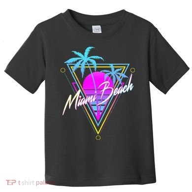 Miami Beach 80s Beach Souvenir Toddler T-Shirt