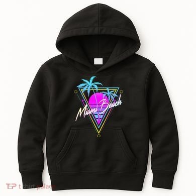 Miami Beach 80s Beach Souvenir Kids Hoodie