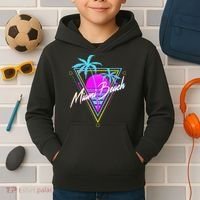 Miami Beach 80s Beach Souvenir Kids Hoodie thumb 2