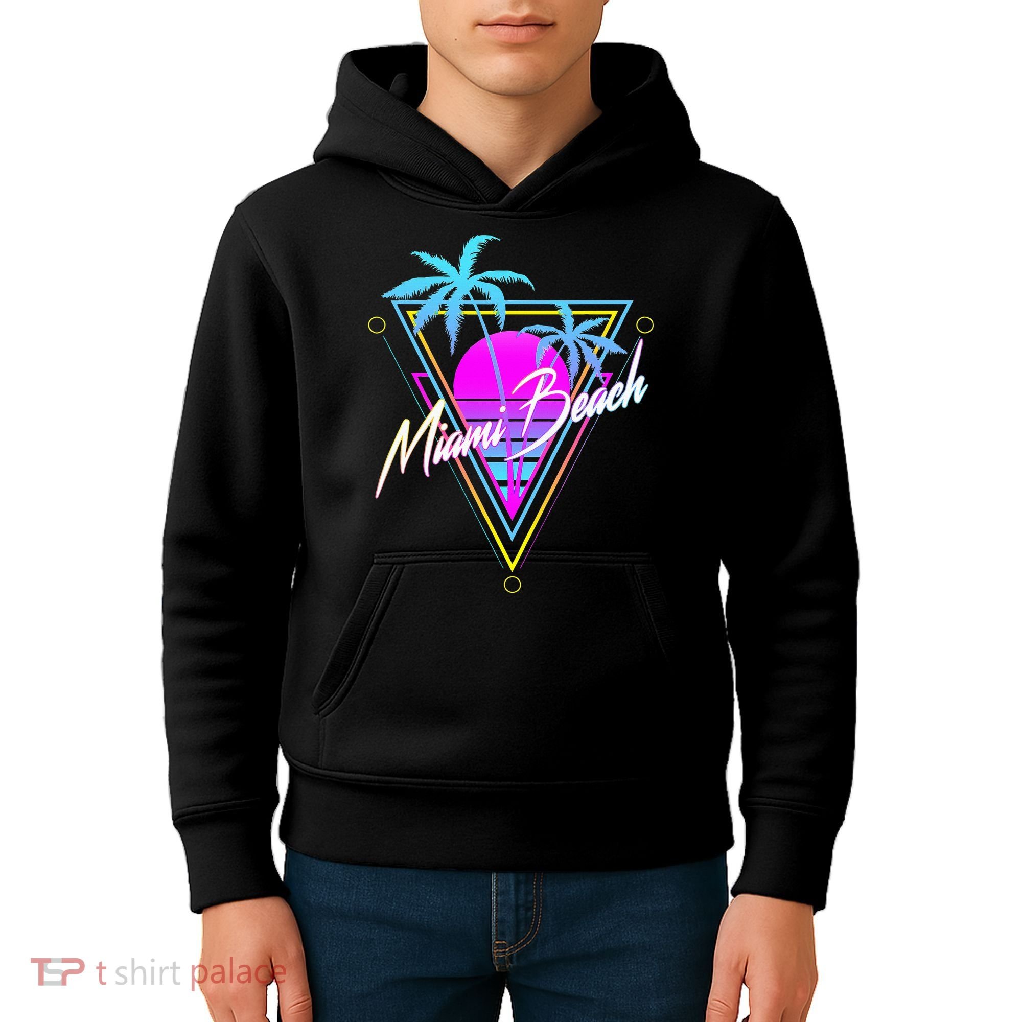 Miami Beach 80s Beach Souvenir Kids Hoodie