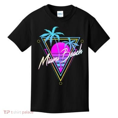 Miami Beach 80s Beach Souvenir Kids T-Shirt