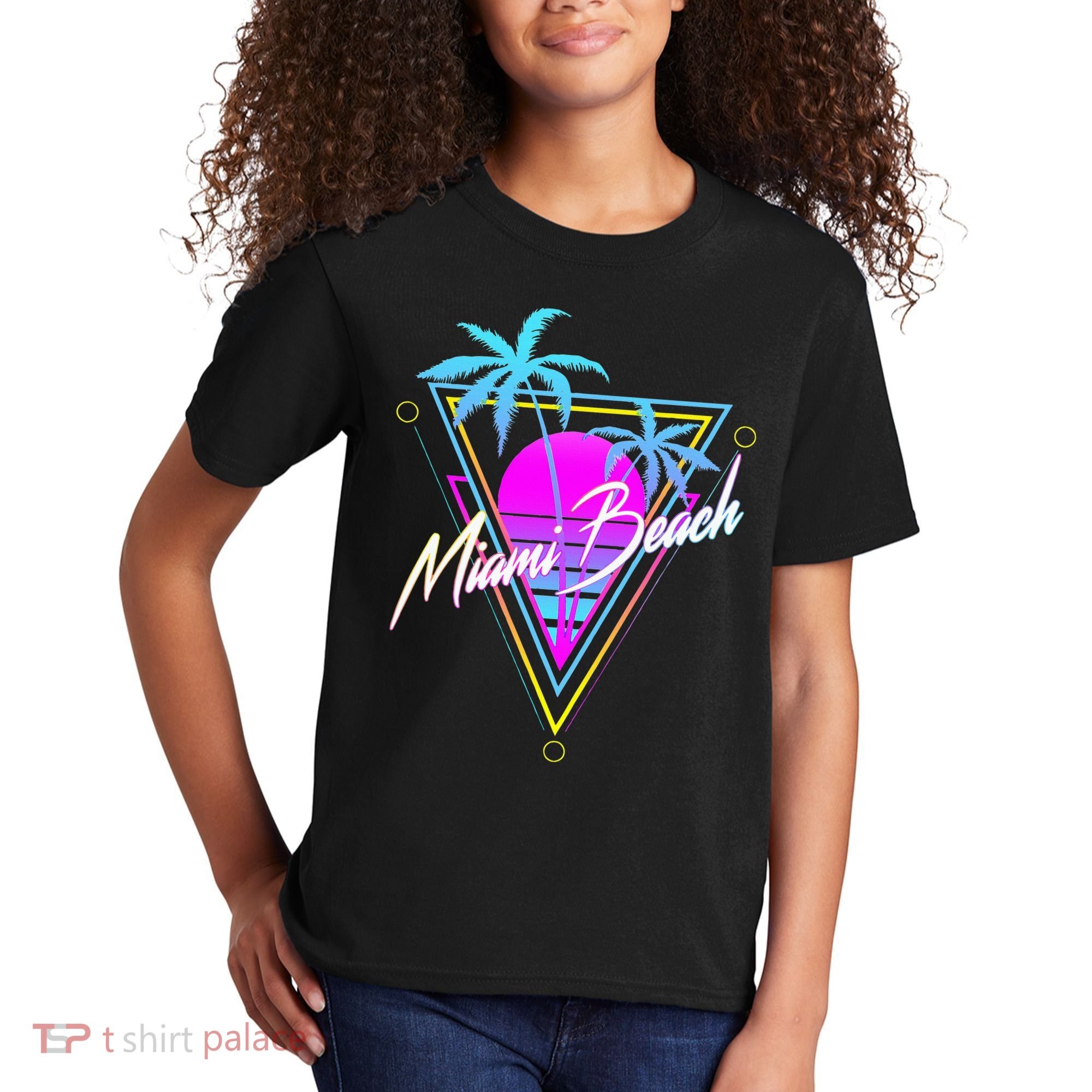 Miami Beach 80s Beach Souvenir Kids T-Shirt