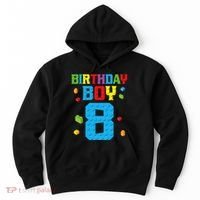 Master Builder 8th Birthday Boy 8 Eight Year Building Bricks Hoodie thumb 0