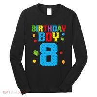 Master Builder 8th Birthday Boy 8 Eight Year Building Bricks Long Sleeve Shirt thumb 0
