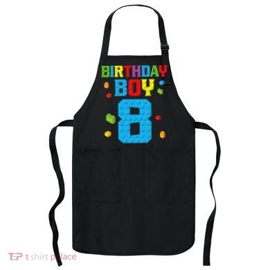 Master Builder 8th Birthday Boy 8 Eight Year Building Bricks Apron