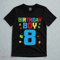 Master Builder 8th Birthday Boy 8 Eight Year Building Bricks T-Shirt thumb 5