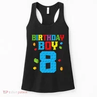 Master Builder 8th Birthday Boy 8 Eight Year Building Bricks Women's Tank Top thumb 0