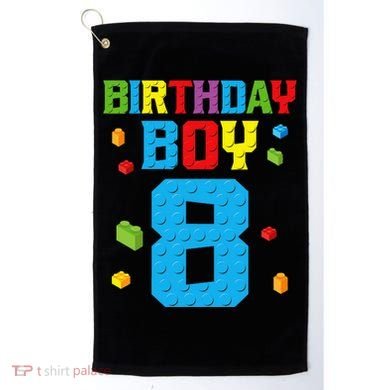 Master Builder 8th Birthday Boy 8 Eight Year Building Bricks Golf Towel