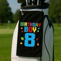 Master Builder 8th Birthday Boy 8 Eight Year Building Bricks Golf Towel thumb 2