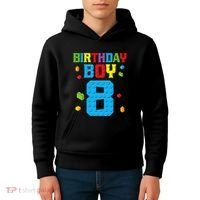 Master Builder 8th Birthday Boy 8 Eight Year Building Bricks Kids Hoodie thumb 4
