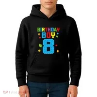 Master Builder 8th Birthday Boy 8 Eight Year Building Bricks Kids Hoodie thumb 4