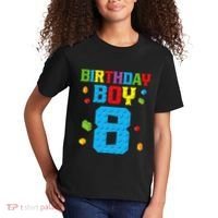 Master Builder 8th Birthday Boy 8 Eight Year Building Bricks Kids T-Shirt thumb 2