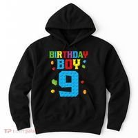 Master Builder 9th Birthday Boy Nine 9 Year Building Bricks Hoodie thumb 0