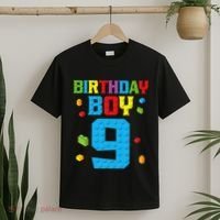 Master Builder 9th Birthday Boy Nine 9 Year Building Bricks T-Shirt thumb 2