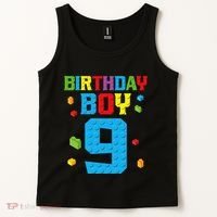 Master Builder 9th Birthday Boy Nine 9 Year Building Bricks Tank Top thumb 2