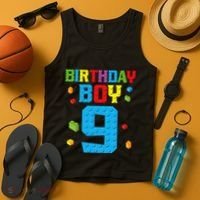 Master Builder 9th Birthday Boy Nine 9 Year Building Bricks Tank Top thumb 4
