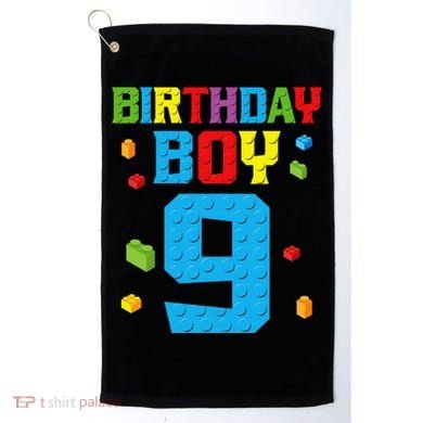 Master Builder 9th Birthday Boy Nine 9 Year Building Bricks Golf Towel