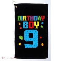 Master Builder 9th Birthday Boy Nine 9 Year Building Bricks Golf Towel thumb 0