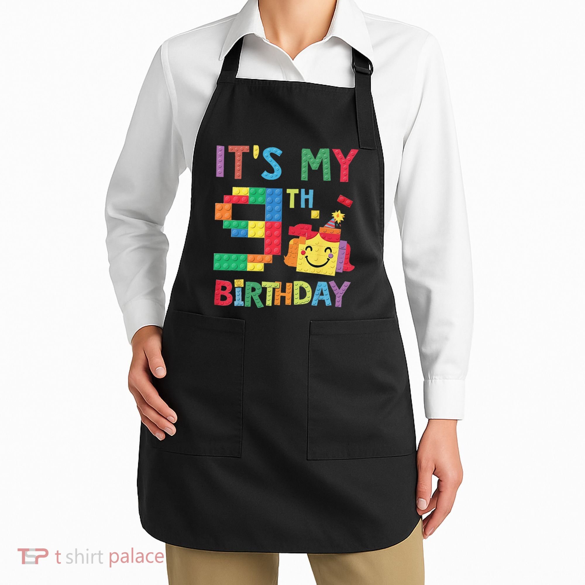 Master Builder 9th ItS My 9th Birthday Brick Blocks Apron