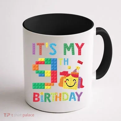 Master Builder 9th ItS My 9th Birthday Brick Blocks Coffee Mug back