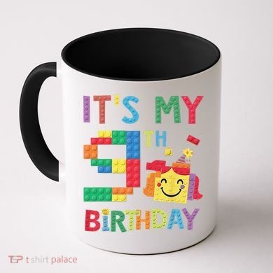 Master Builder 9th ItS My 9th Birthday Brick Blocks Coffee Mug