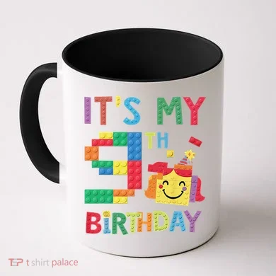 Master Builder 9th ItS My 9th Birthday Brick Blocks Coffee Mug