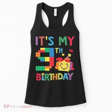 Master Builder 9th ItS My 9th Birthday Brick Blocks Women's Tank Top