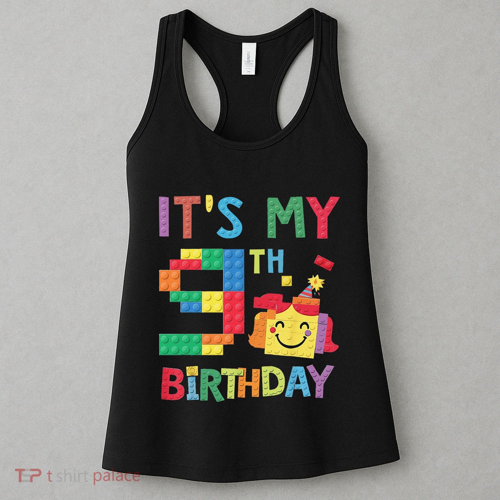 Master Builder 9th ItS My 9th Birthday Brick Blocks Women's Tank Top