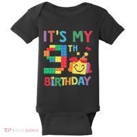 Master Builder 9th ItS My 9th Birthday Brick Blocks Baby Bodysuit thumb 0