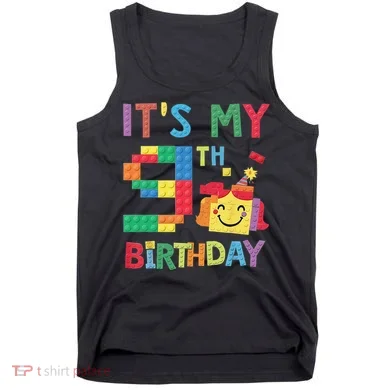 Master Builder 9th ItS My 9th Birthday Brick Blocks Tank Top