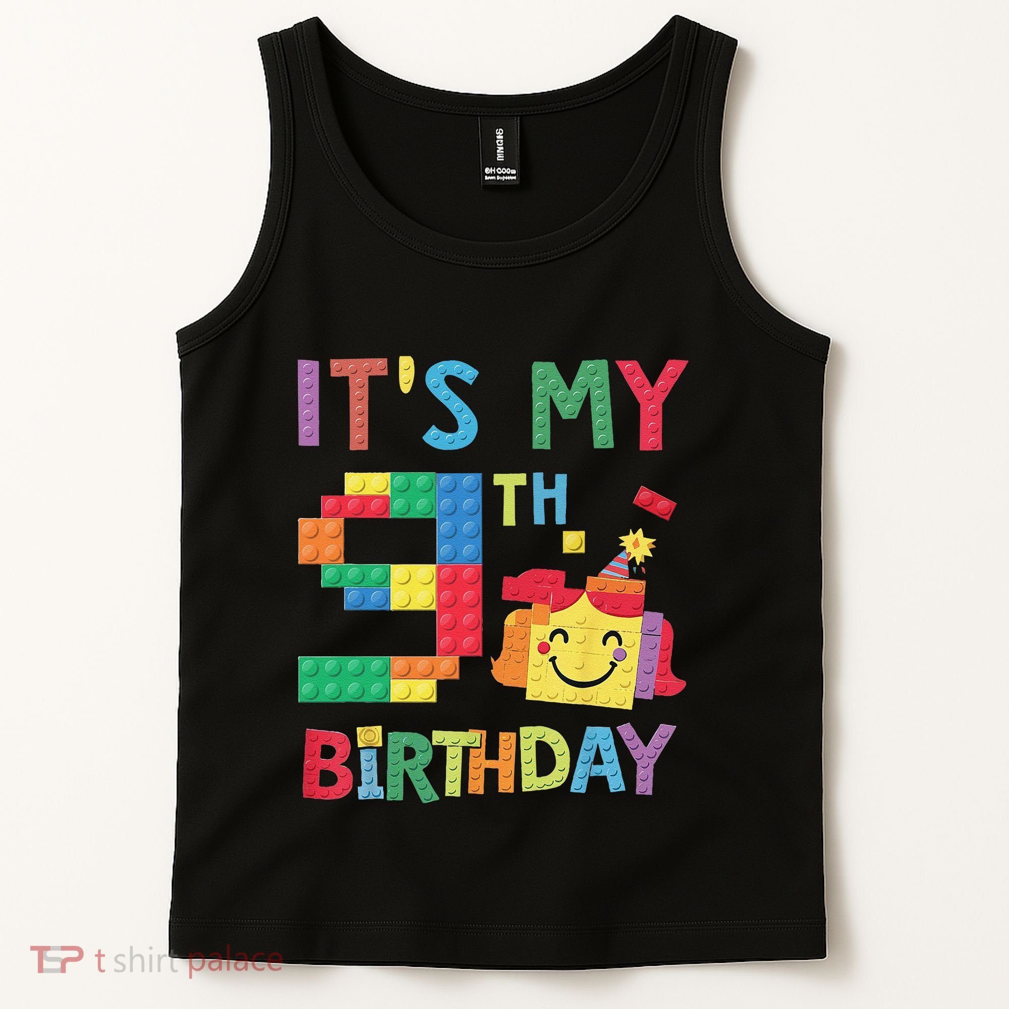 Master Builder 9th ItS My 9th Birthday Brick Blocks Tank Top