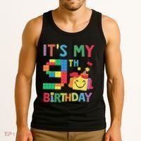 Master Builder 9th ItS My 9th Birthday Brick Blocks Tank Top thumb 3