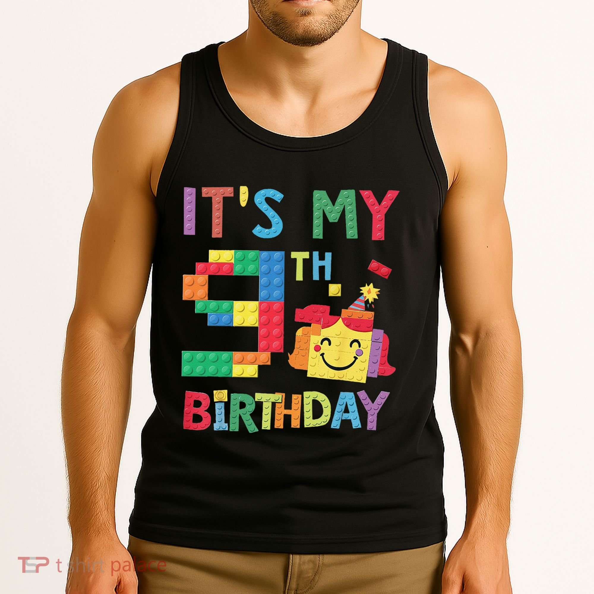 Master Builder 9th ItS My 9th Birthday Brick Blocks Tank Top