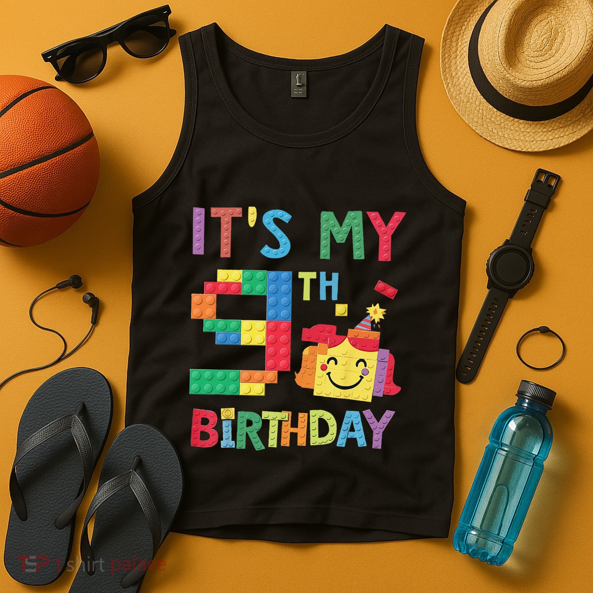 Master Builder 9th ItS My 9th Birthday Brick Blocks Tank Top