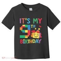 Master Builder 9th ItS My 9th Birthday Brick Blocks Toddler T-Shirt thumb 0