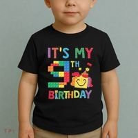 Master Builder 9th ItS My 9th Birthday Brick Blocks Toddler T-Shirt thumb 2