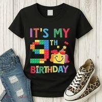 Master Builder 9th ItS My 9th Birthday Brick Blocks Women's T-Shirt thumb 3