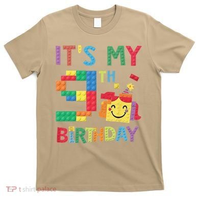 Master Builder 9th ItS My 9th Birthday Brick Blocks T-Shirt