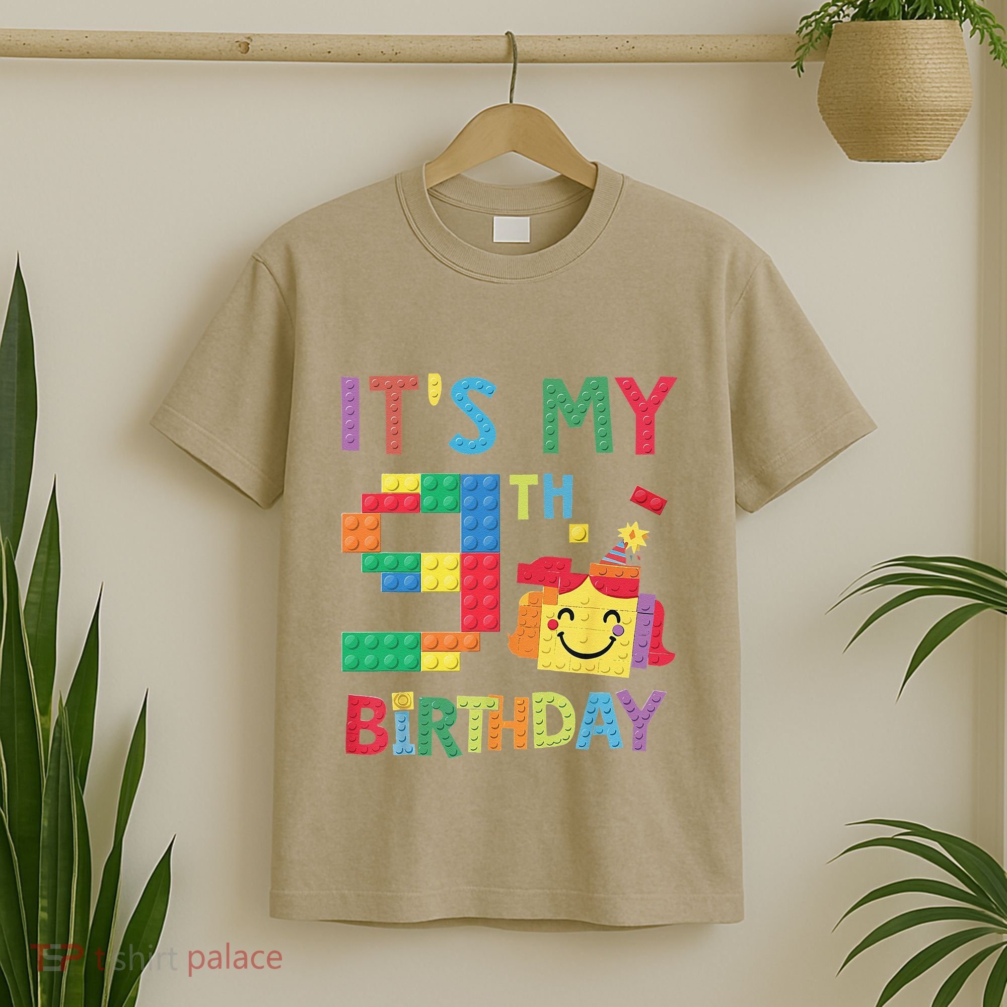Master Builder 9th ItS My 9th Birthday Brick Blocks T-Shirt