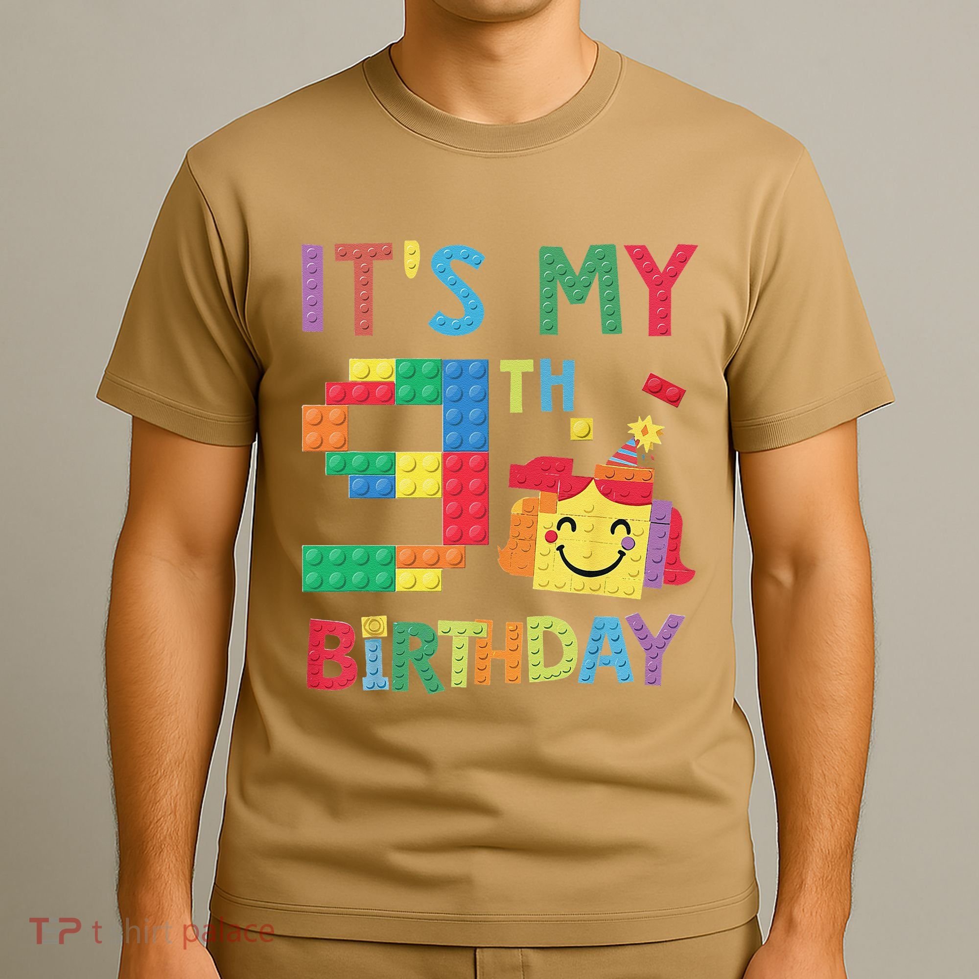 Master Builder 9th ItS My 9th Birthday Brick Blocks T-Shirt