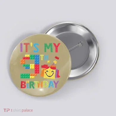 Master Builder 9th ItS My 9th Birthday Brick Blocks Button