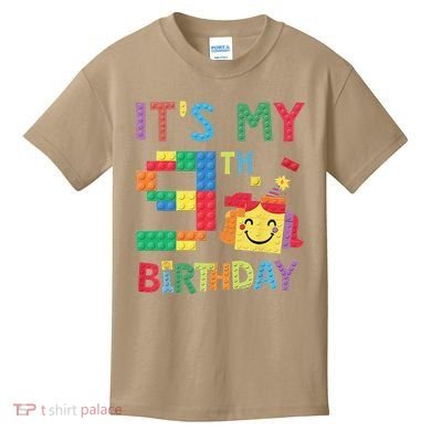 Master Builder 9th ItS My 9th Birthday Brick Blocks Kids T-Shirt