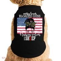 Messy Buns And Loaded Guns Raising Wolves Not Sheep Doggie Tank thumb 0